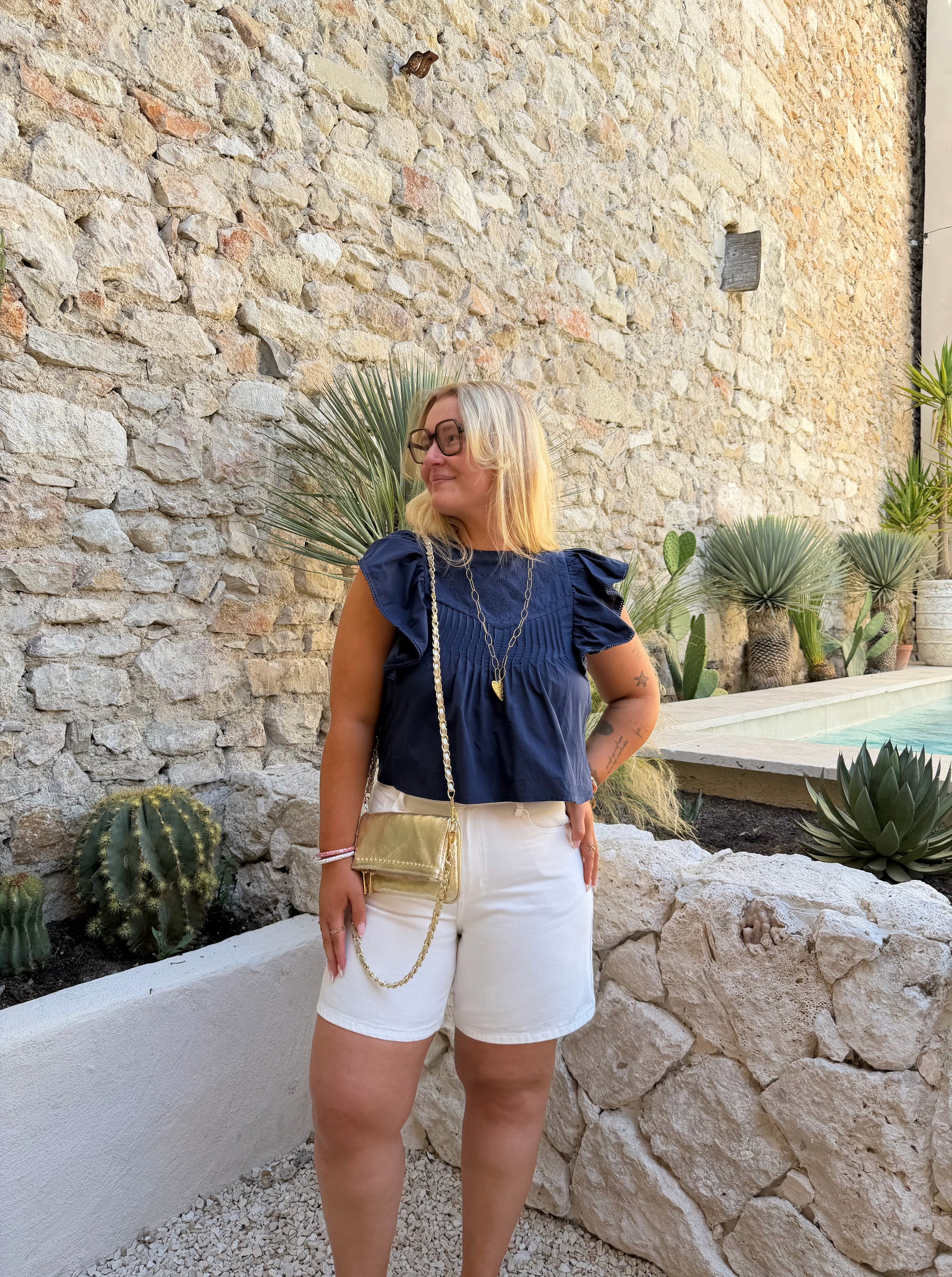 BLOUSE AMBRE BLEU MARINE