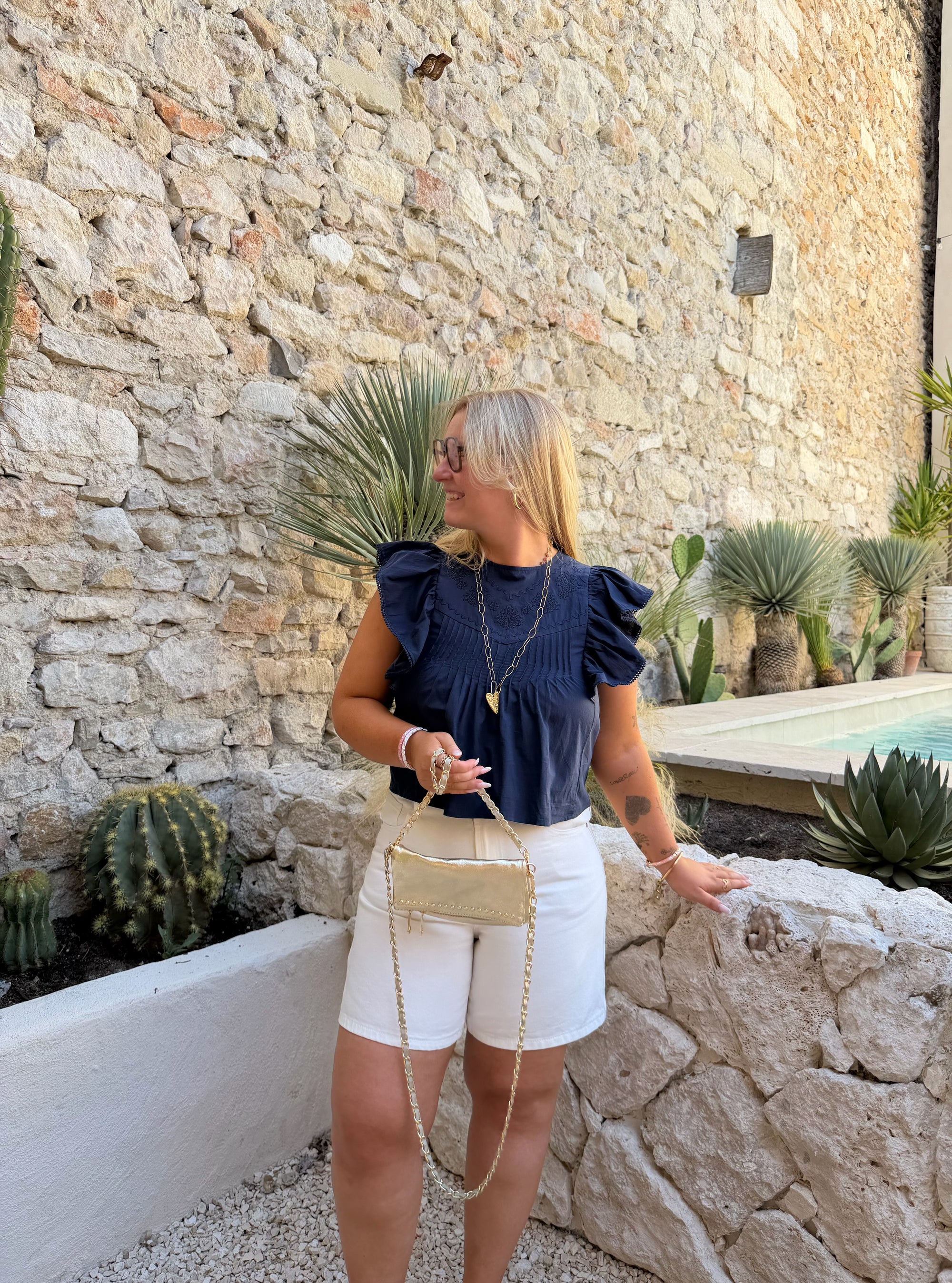 BLOUSE AMBRE BLEU MARINE