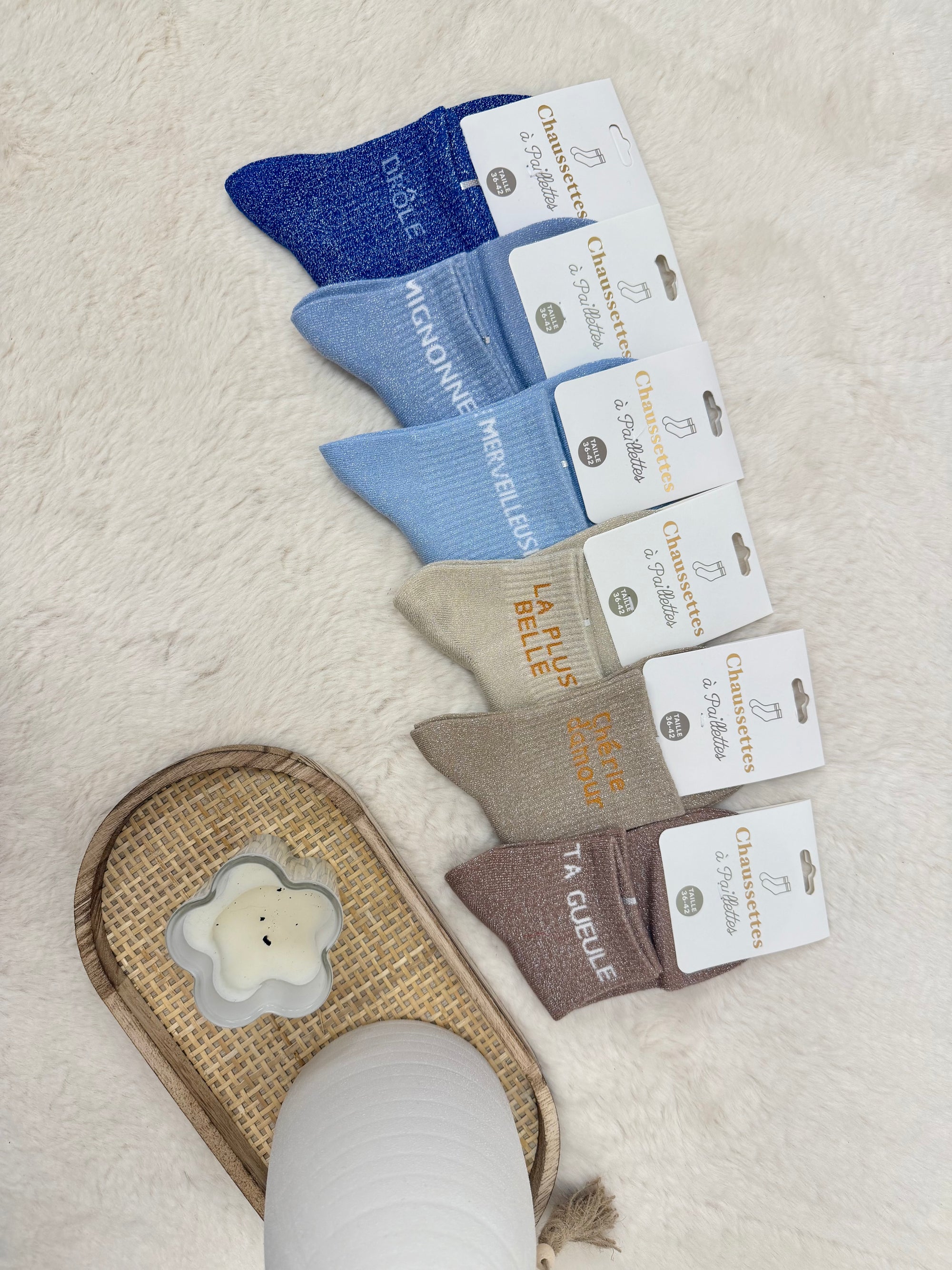 CHAUSSETTES PAILLETTES (Plusieurs coloris)