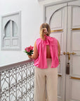 BLOUSE NŒUD RACHELLE FUSHIA