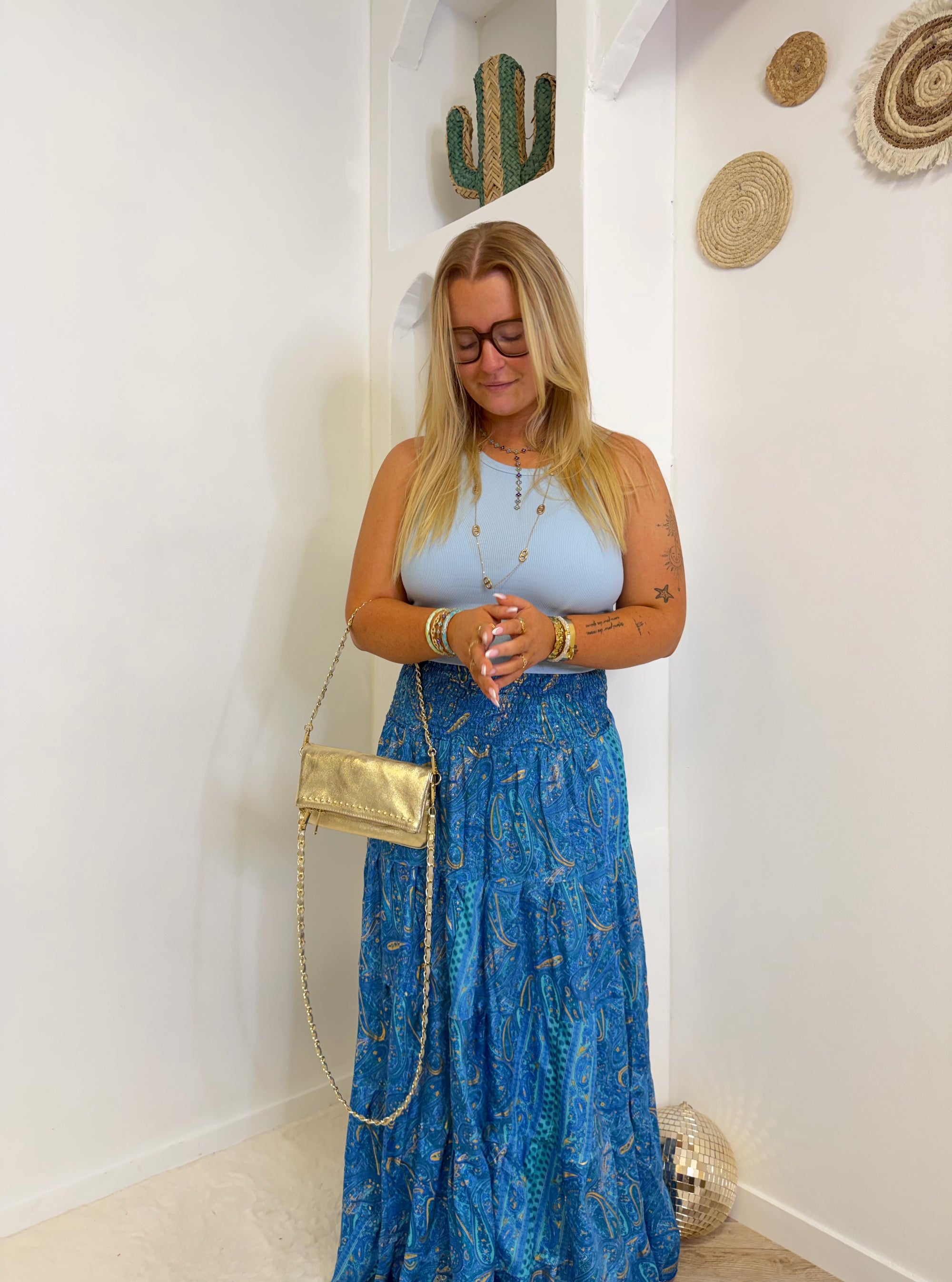 JUPE DOLCE BLEU PÉTANT