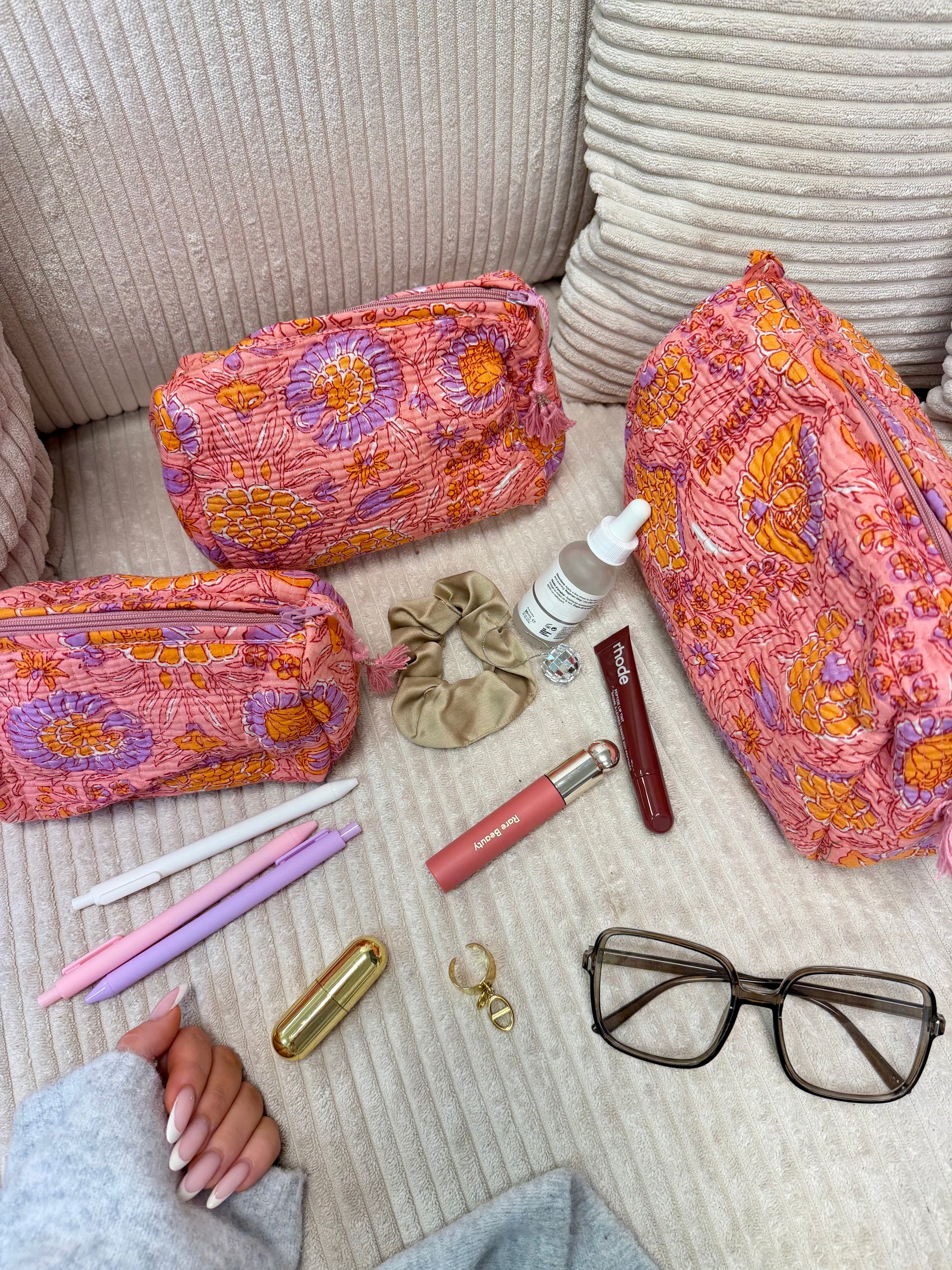 TROUSSE MATHILDE LILA/CORAIL FLEURIE