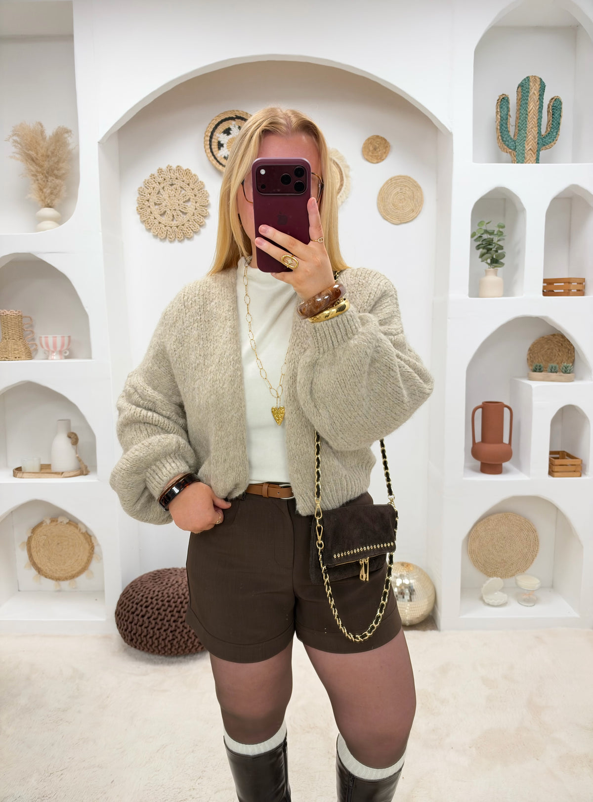 GILET OPALE COURT BEIGE
