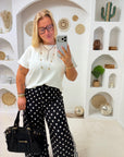 PANTALON POIS NOIR