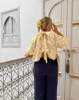 BLOUSE POIS JAUNE