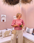 HAUT BRODÉ ZOÉ VIEUX ROSE