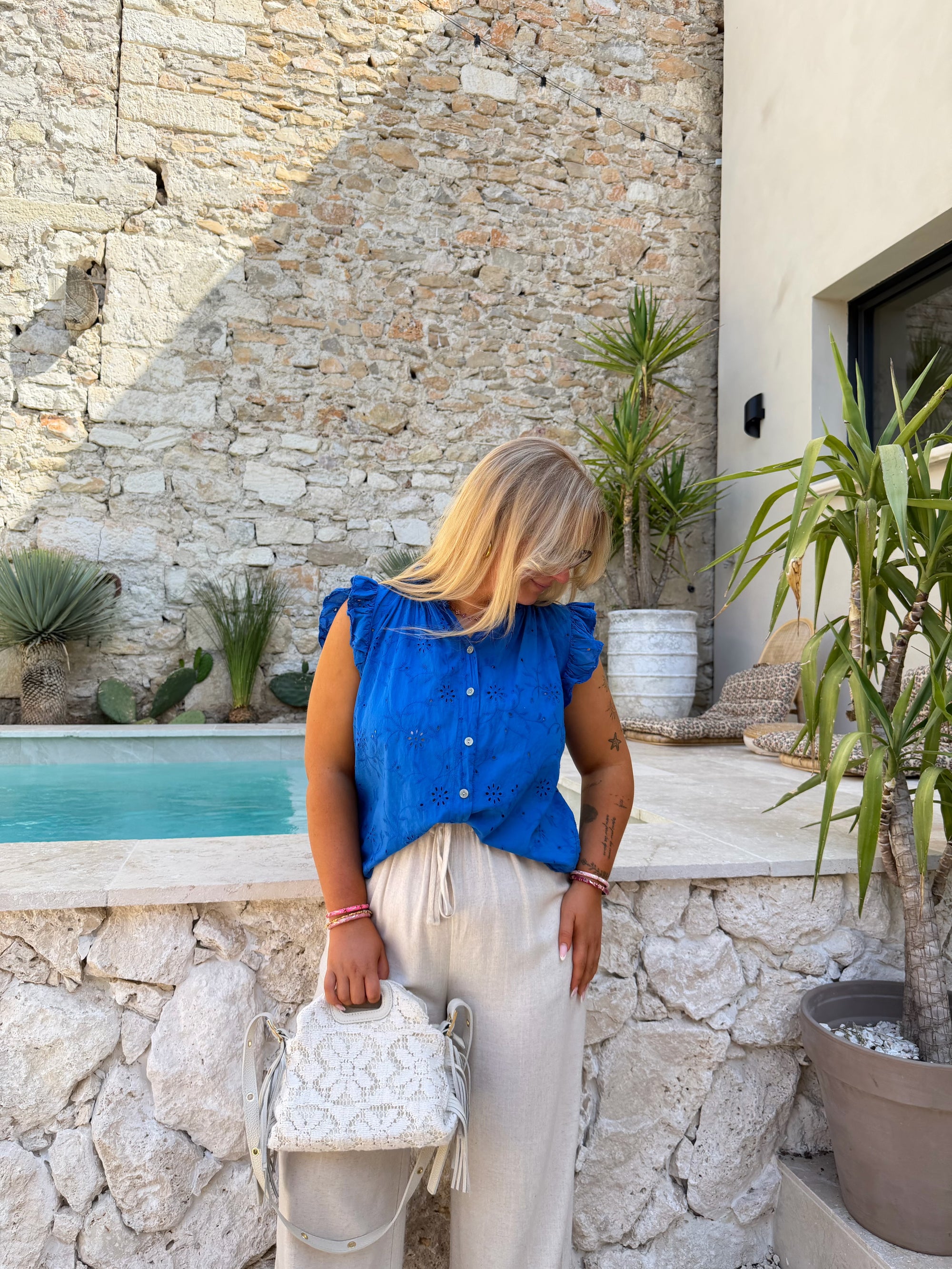 BLOUSE CASSANDRE BLEU ROI
