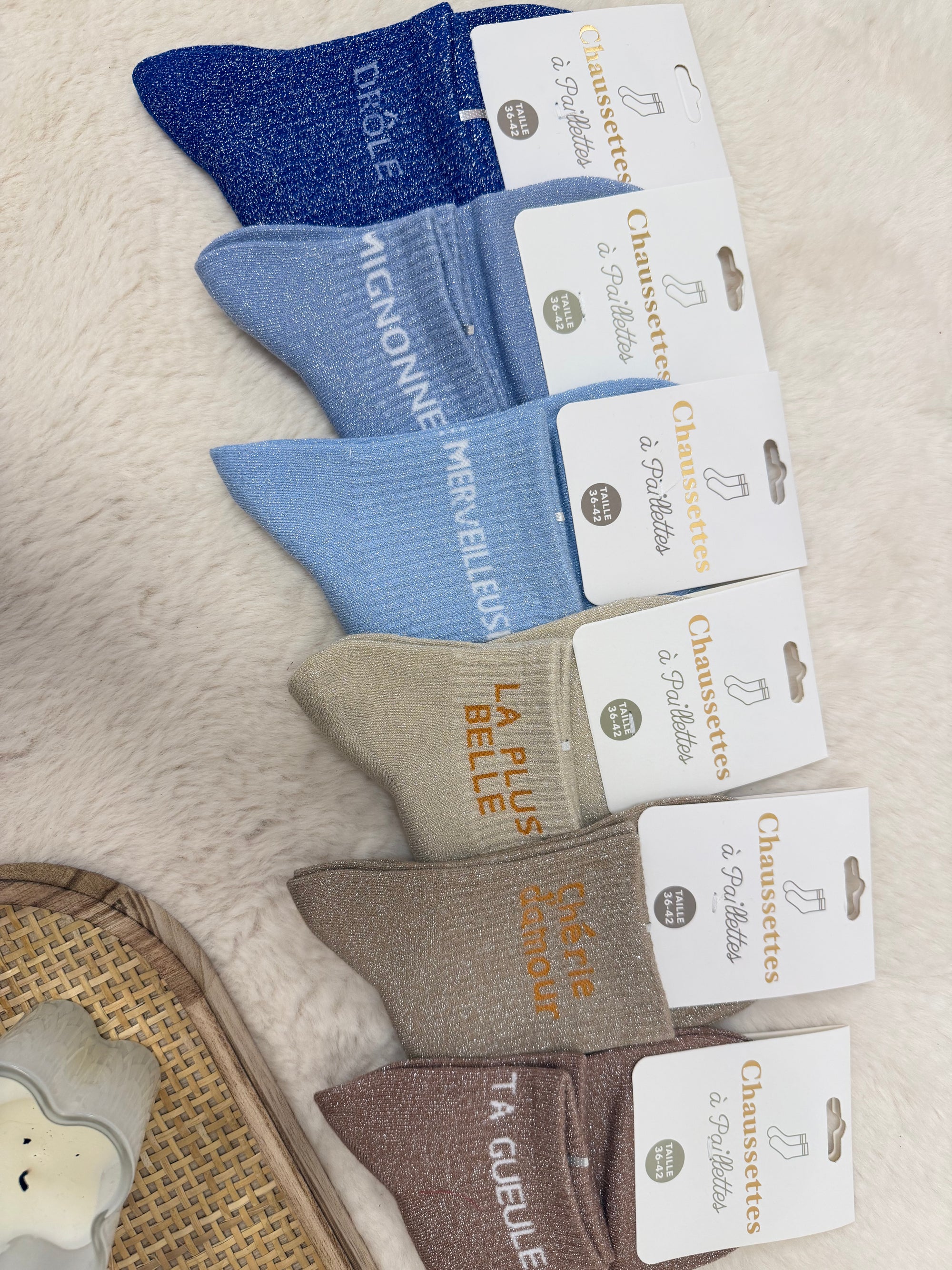 CHAUSSETTES PAILLETTES (Plusieurs coloris)