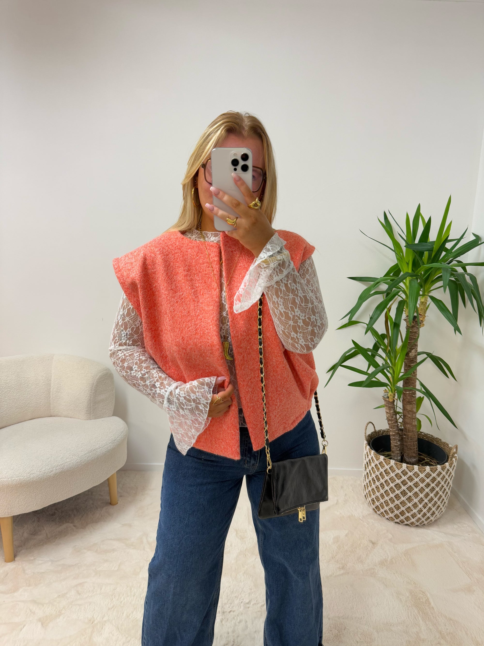 VESTE LÉONIE CORAIL