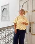 BLOUSE POIS JAUNE