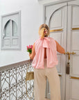 BLOUSE NŒUD RACHELLE ROSE CLAIR