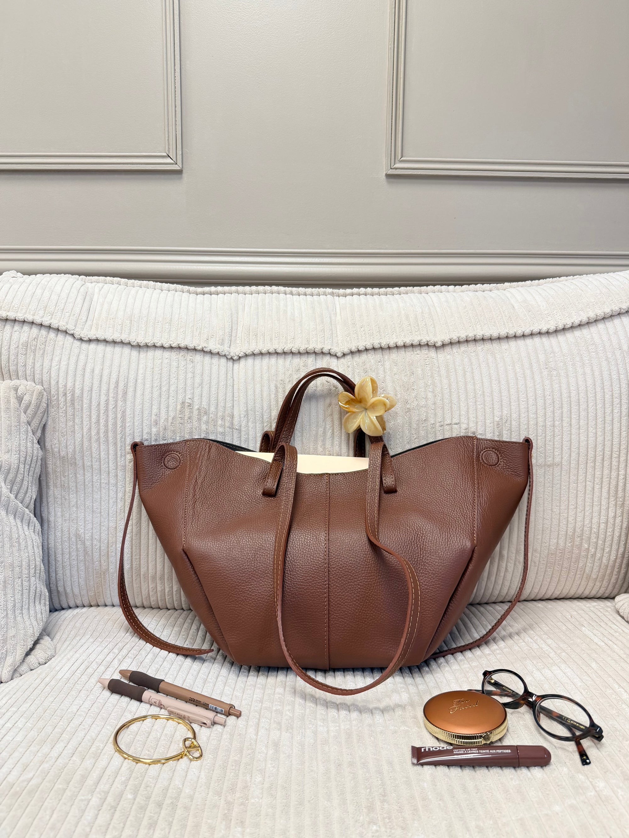 SAC EVA MARRON GRAINÉ XL