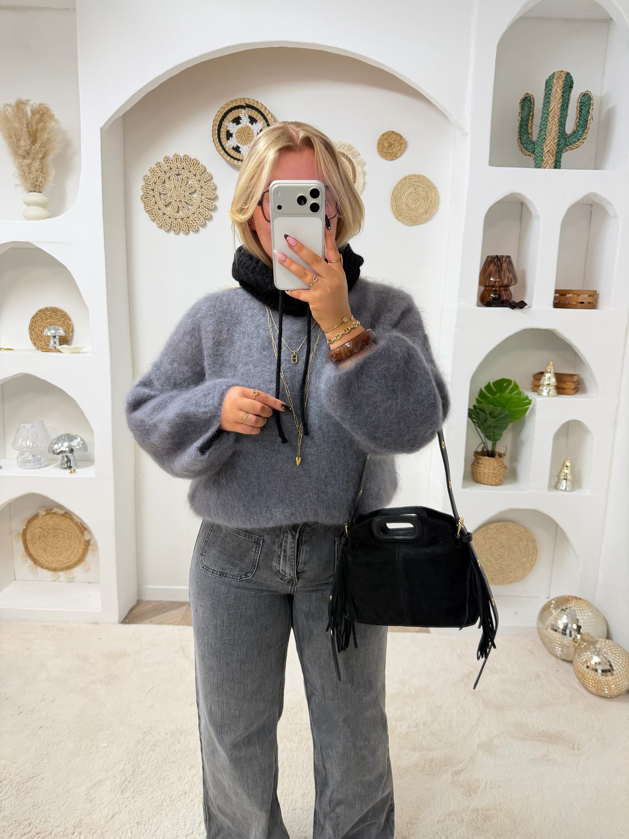 PULL MOHAIR KÉLIA GRIS