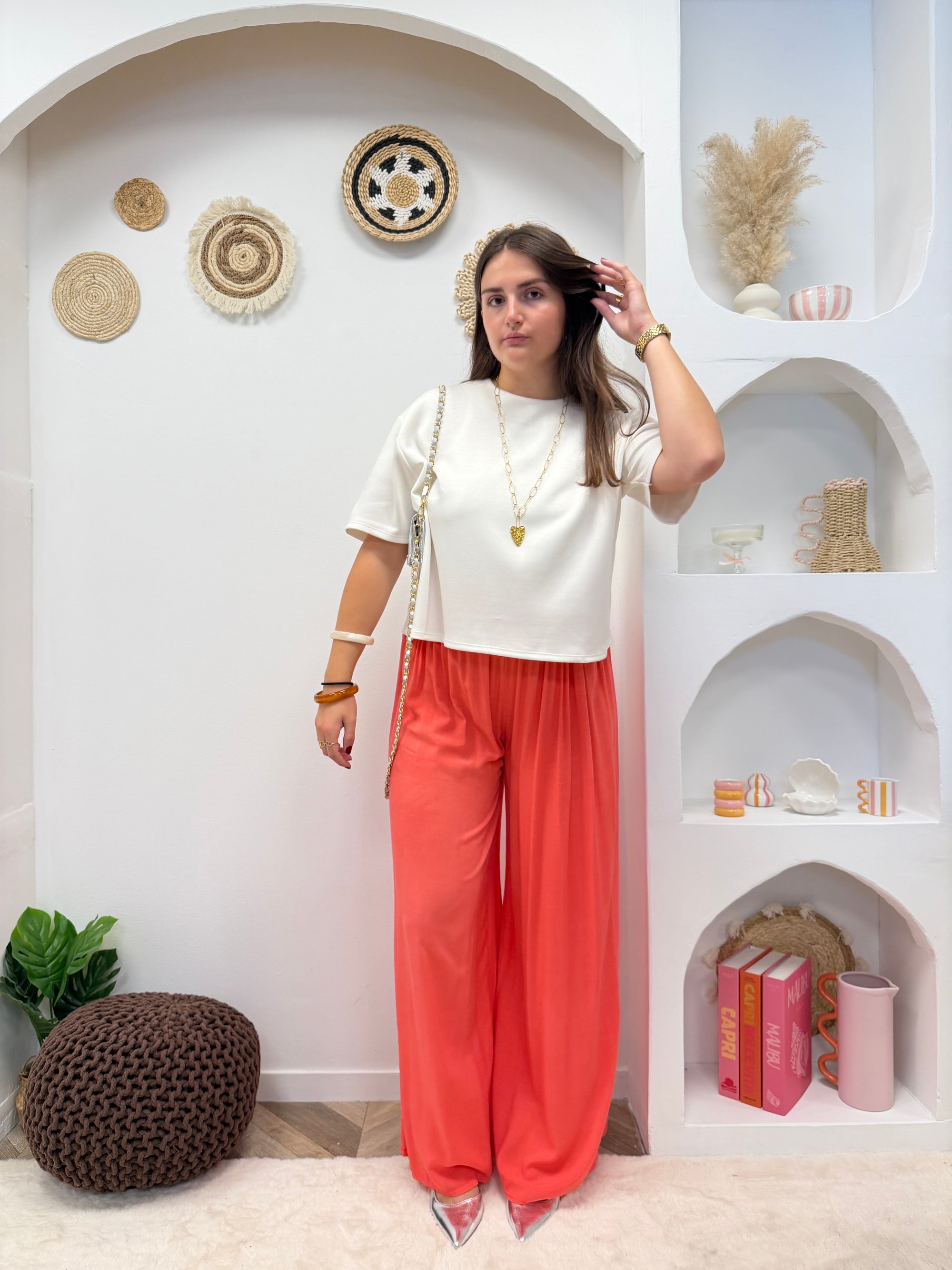 PANTALON FLUIDE ALMA CORAIL