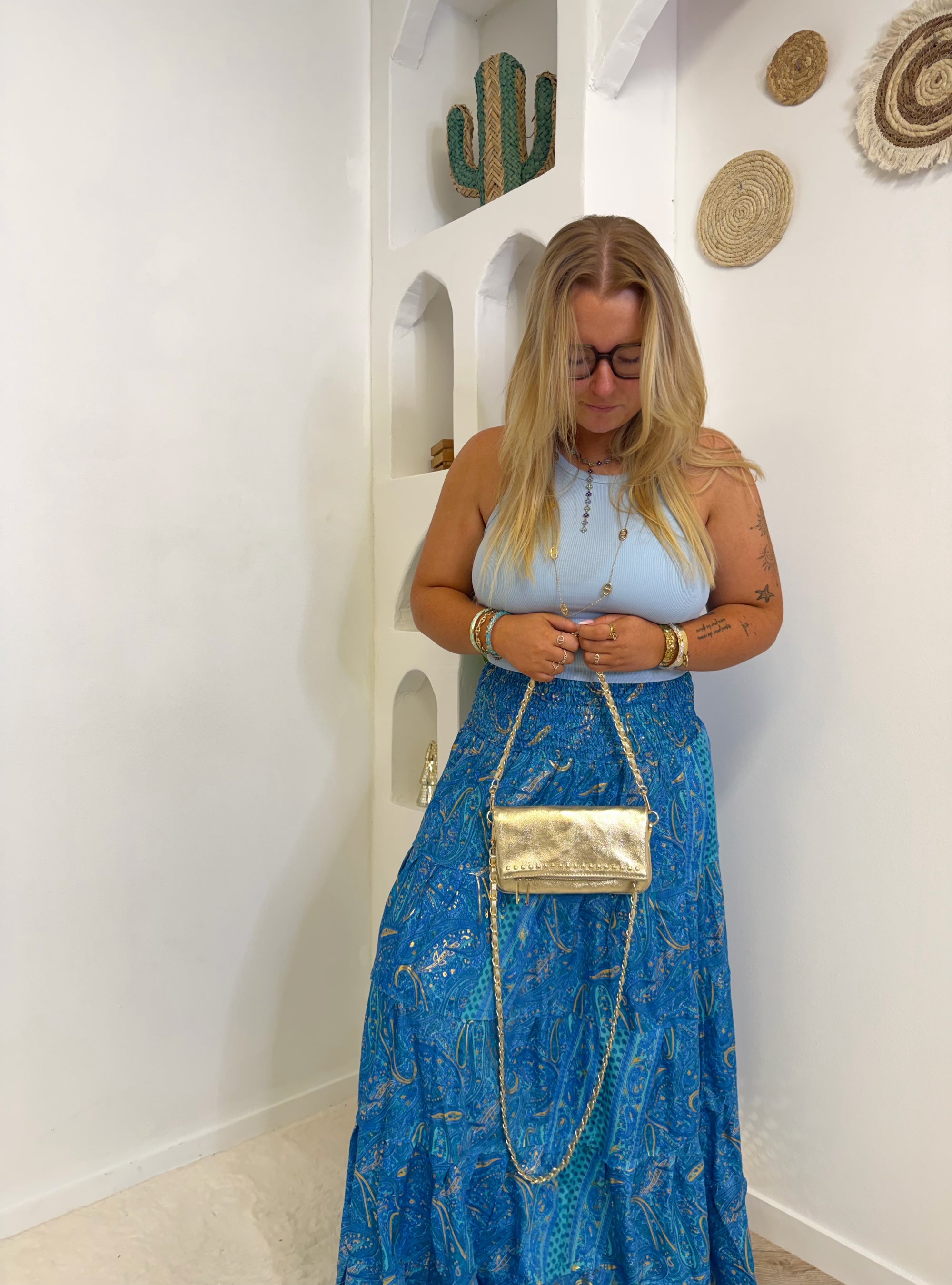 JUPE DOLCE BLEU PÉTANT