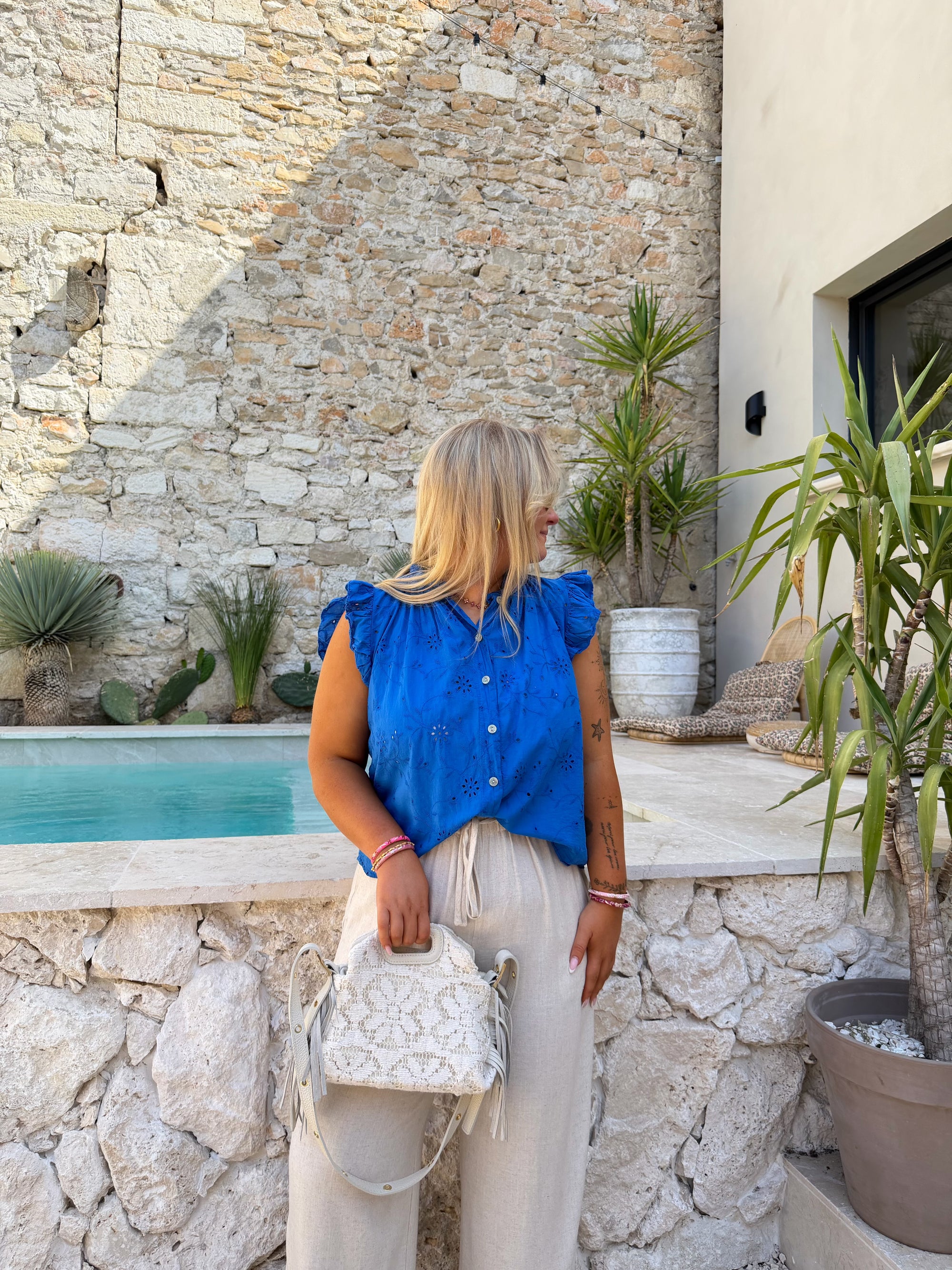 BLOUSE CASSANDRE BLEU ROI