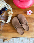 MULES CUIR CAMEL