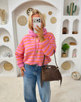 GILET CHLOÉ RAYÉ ROSE & ORANGE