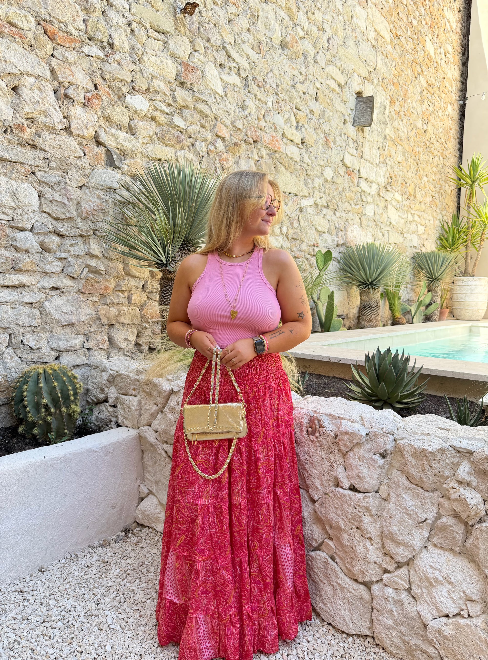 JUPE DOLCE ORANGE &amp; ROSE