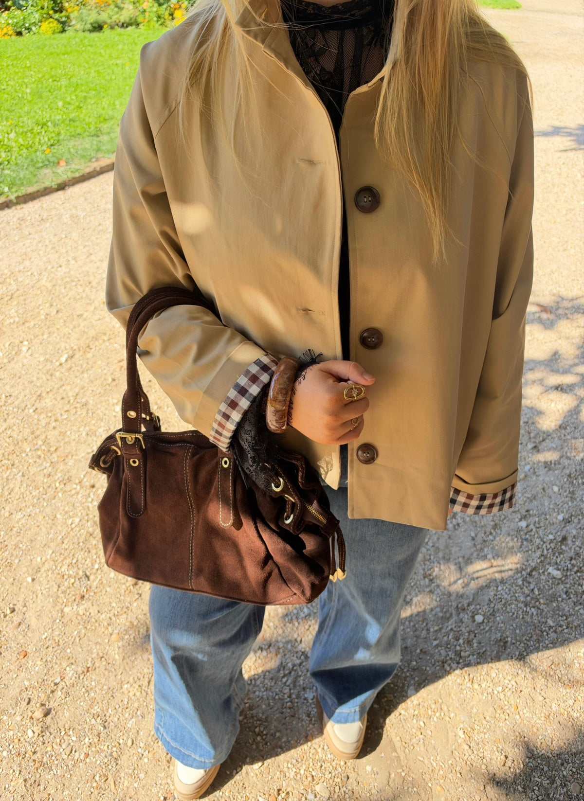 TRENCH APPOLINE BEIGE FONCÉ