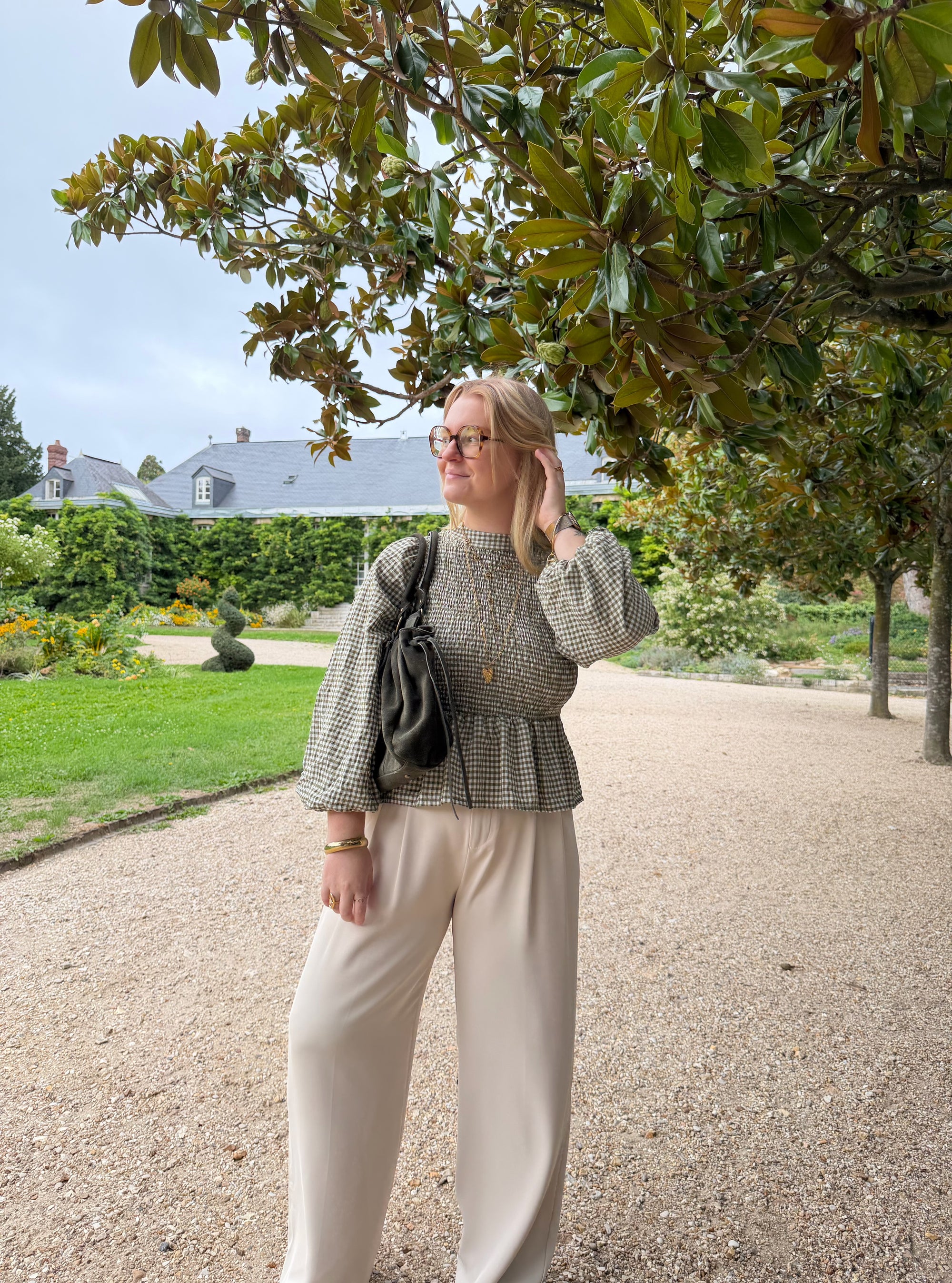 BLOUSE VICHY ELENA KAKI