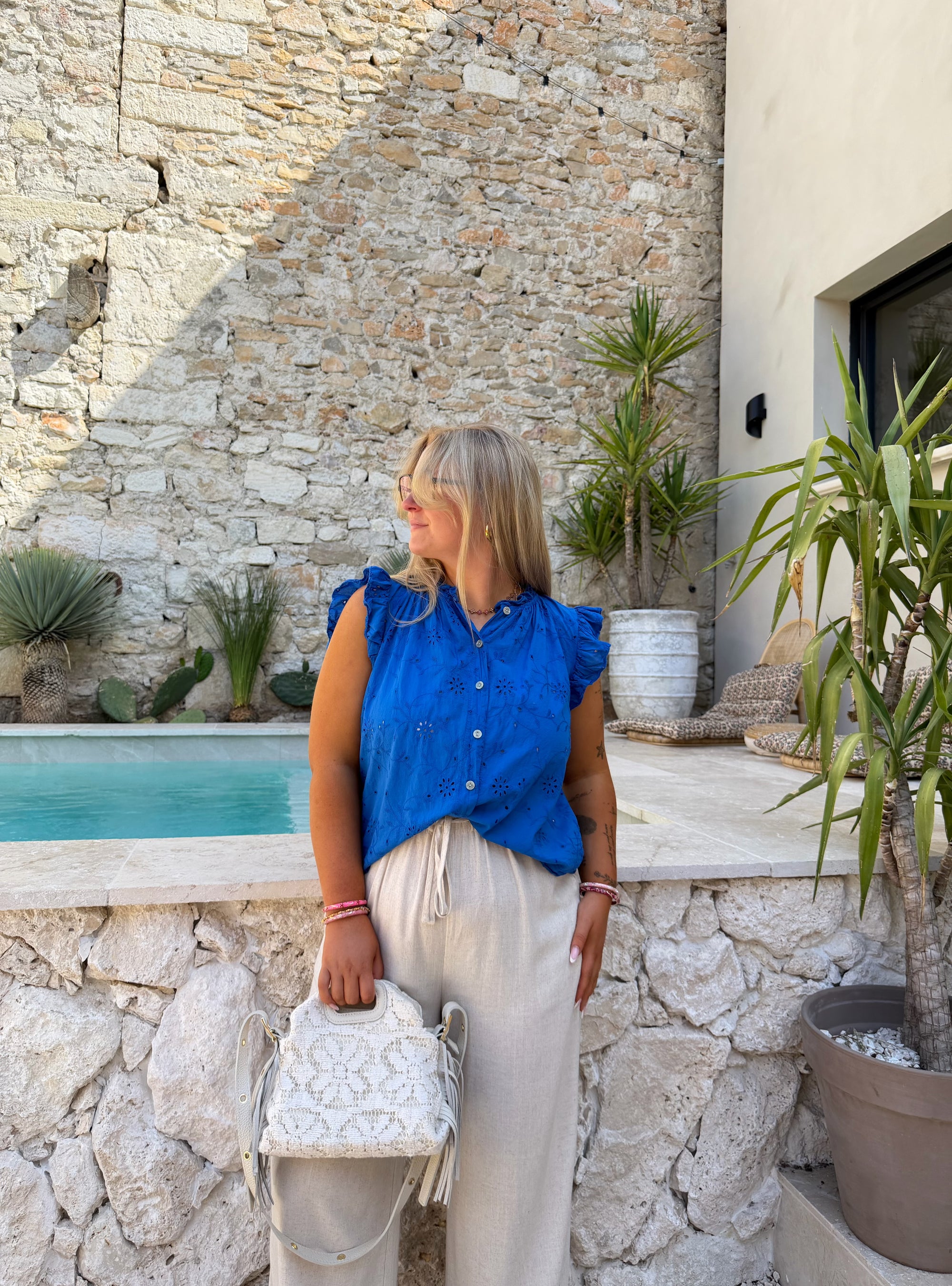 BLOUSE CASSANDRE BLEU ROI