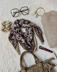 FOULARD MAÉNA MARRON-BEIGE