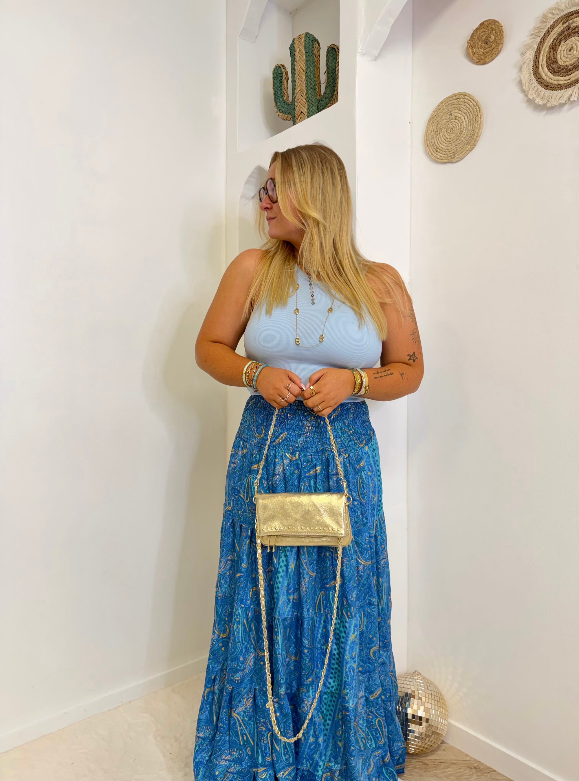 JUPE DOLCE BLEU PÉTANT