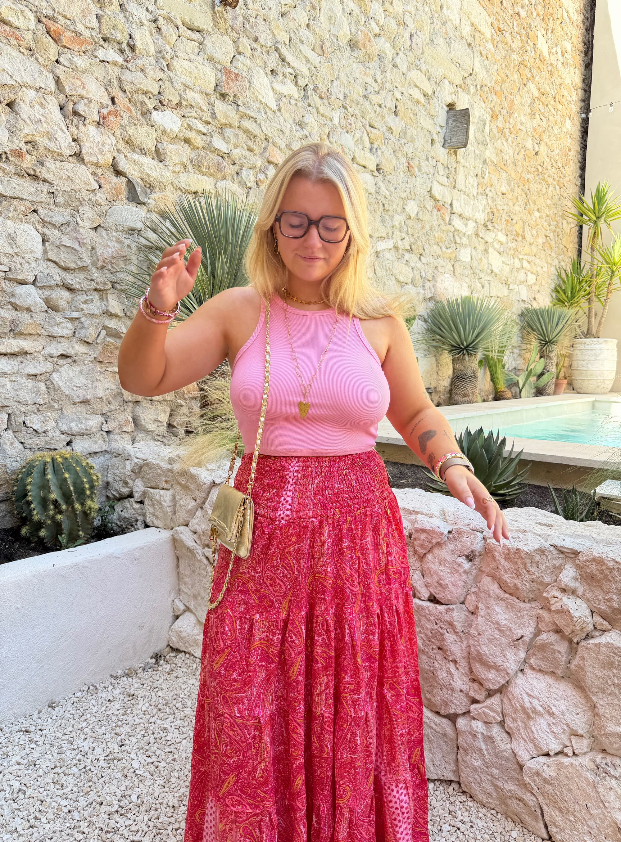 JUPE DOLCE ORANGE &amp; ROSE