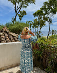 ROBE THAÏS BLEU ÉMERAUDE