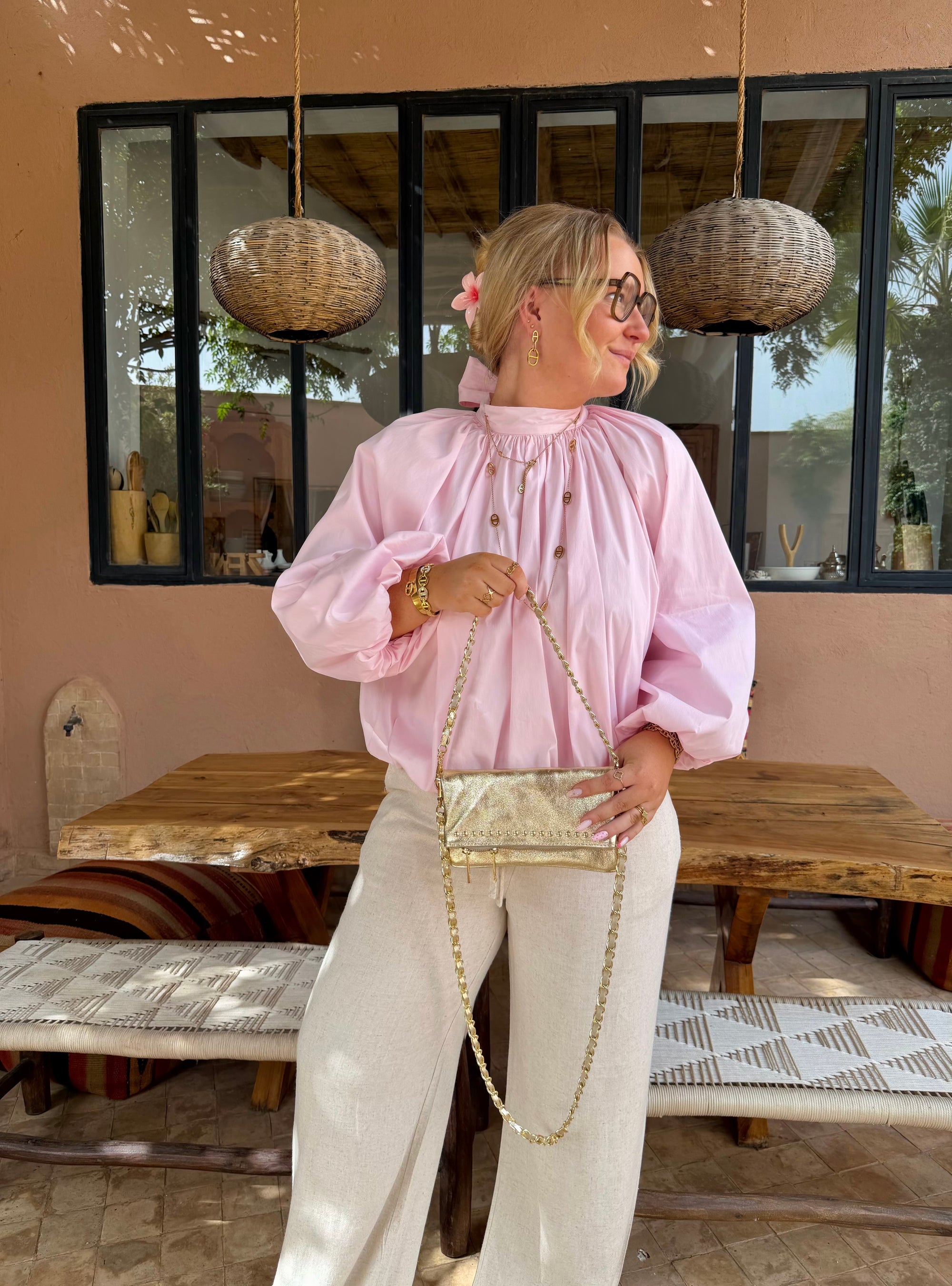 BLOUSE NŒUD ASTRID ROSE