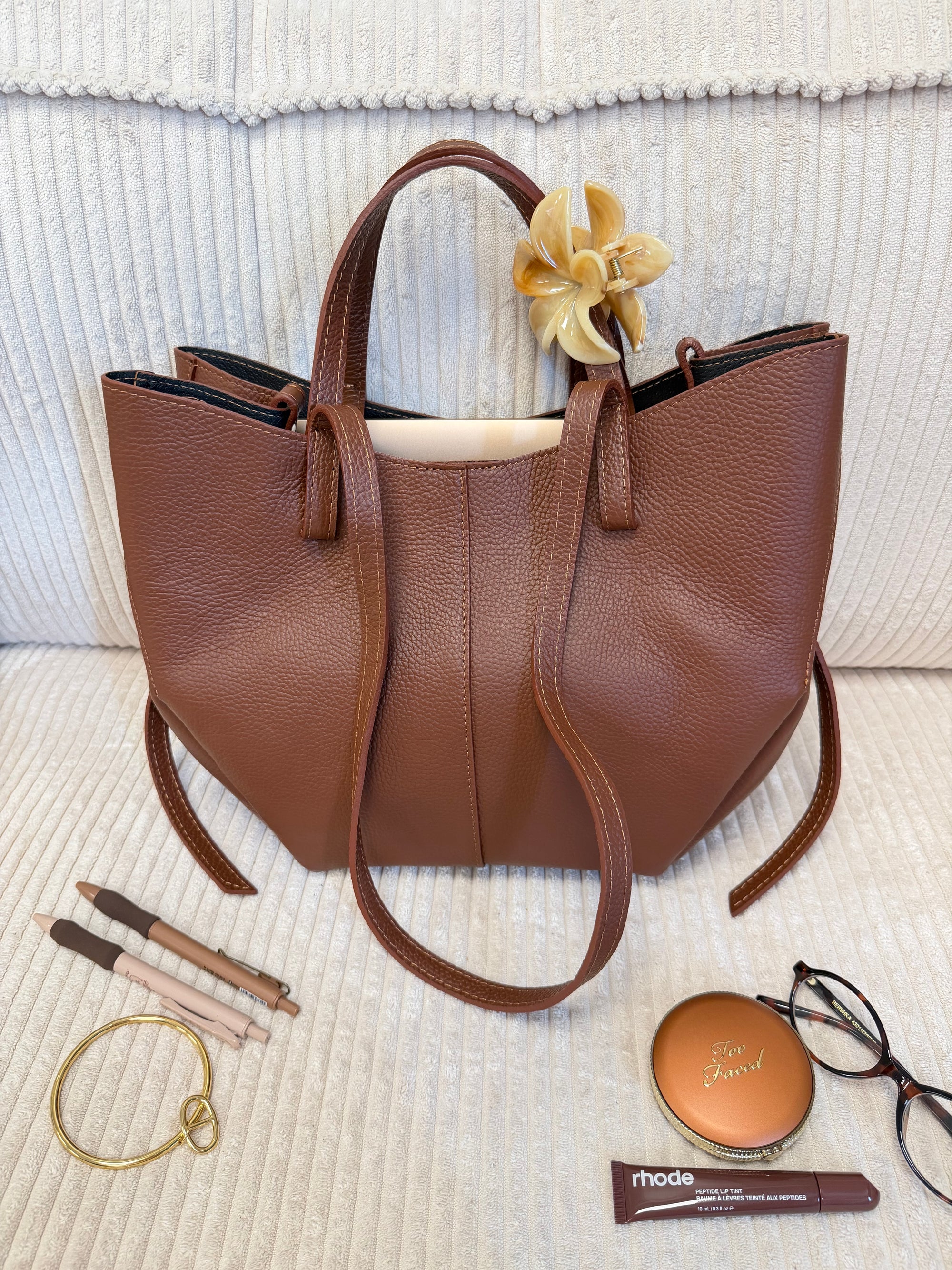 SAC EVA MARRON GRAINÉ XL