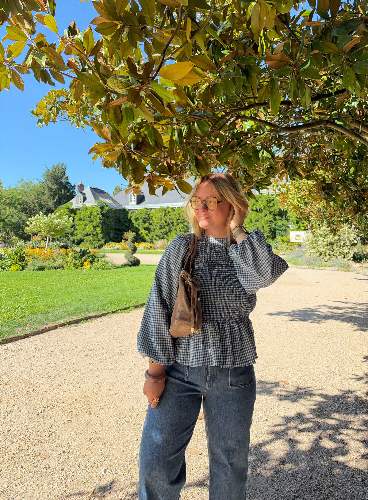 BLOUSE VICHY ELENA BLEU JEAN