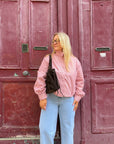VESTE À POIS ROSE