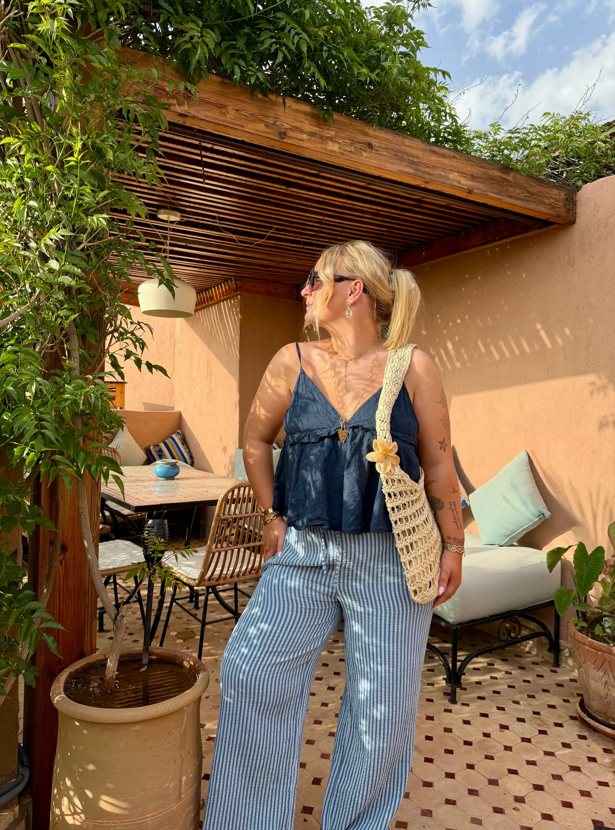 PANTALON LOU-ANN BLEU CIEL