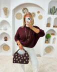 PULL VIOLETTE BORDEAUX