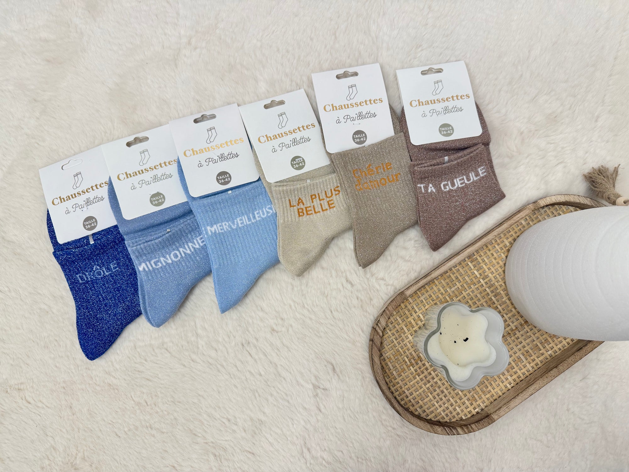 CHAUSSETTES PAILLETTES (Plusieurs coloris)