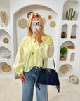 BLOUSE CELESTE JAUNE