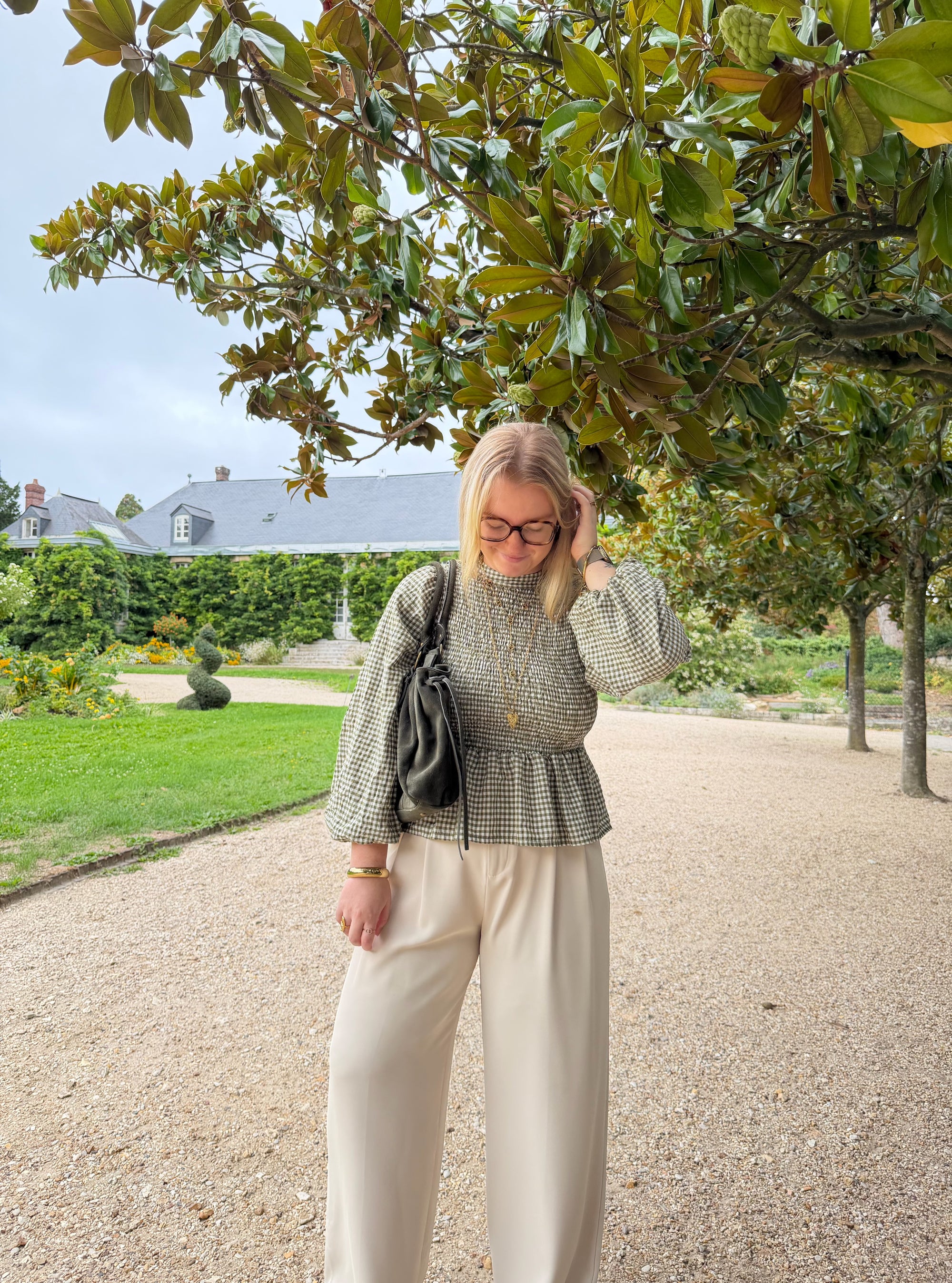BLOUSE VICHY ELENA KAKI