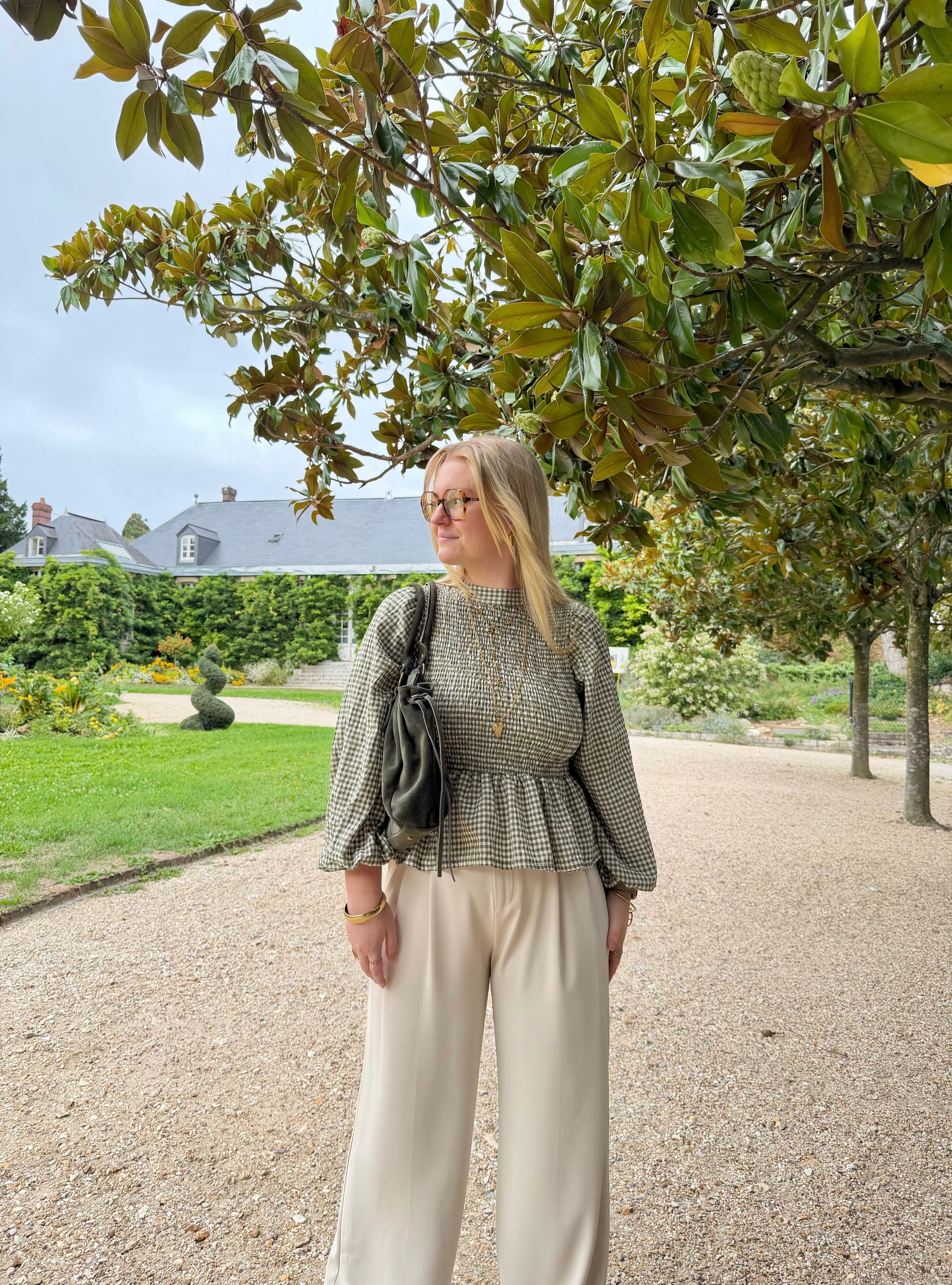 BLOUSE VICHY ELENA KAKI