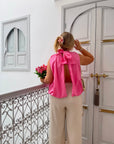 BLOUSE NŒUD RACHELLE FUSHIA