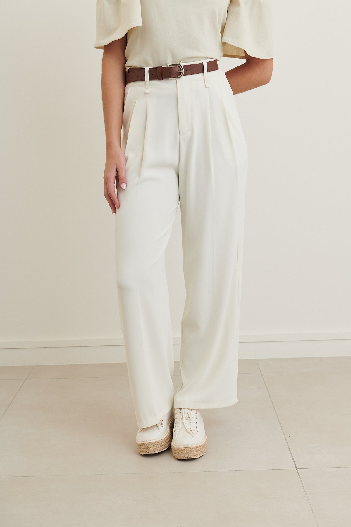 PANTALON GARANCE ÉCRU