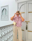 BLOUSE POIS ROSE & CHOCOLAT