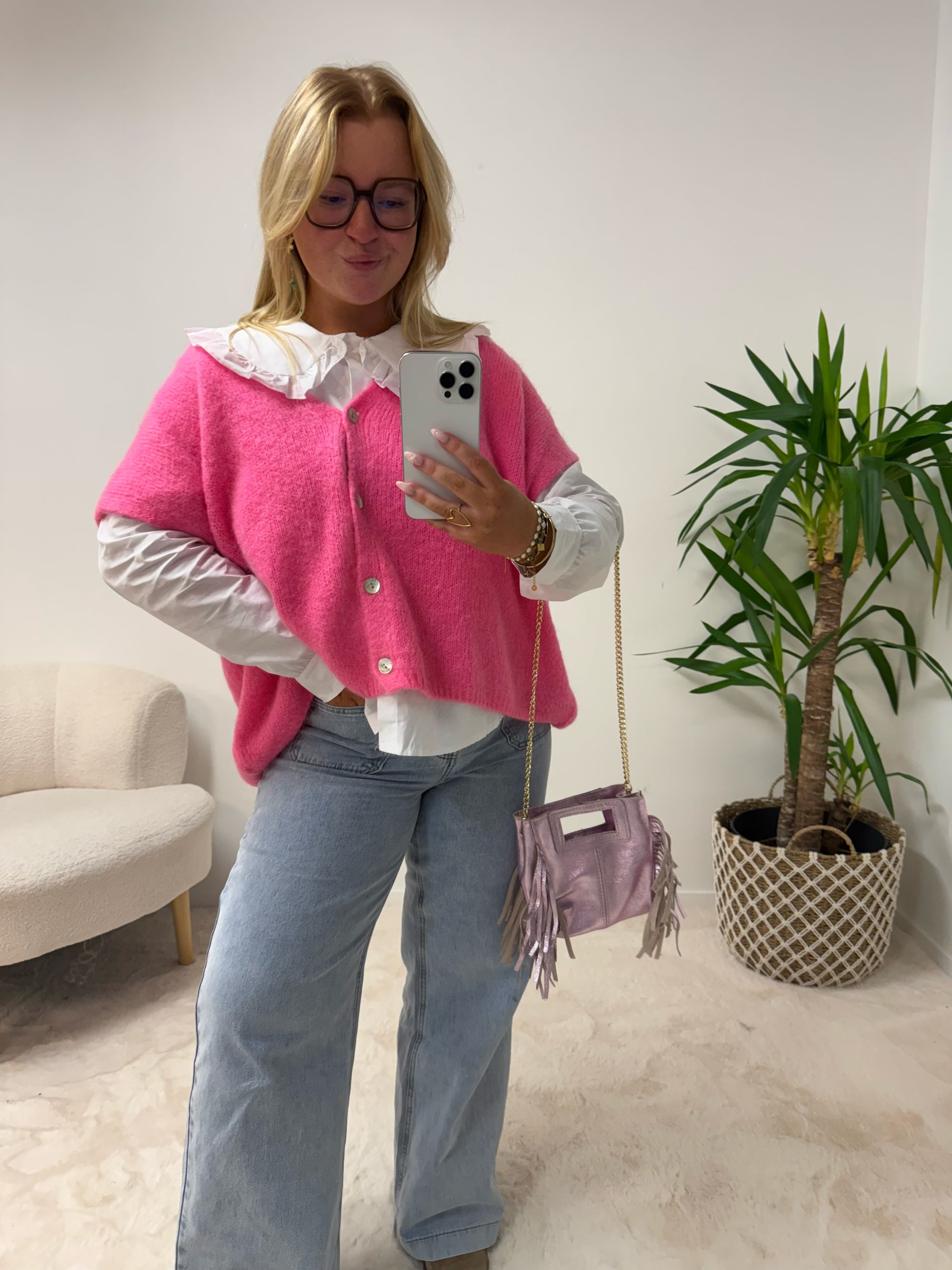 PULL NINON ROSE FLUO CLAIR