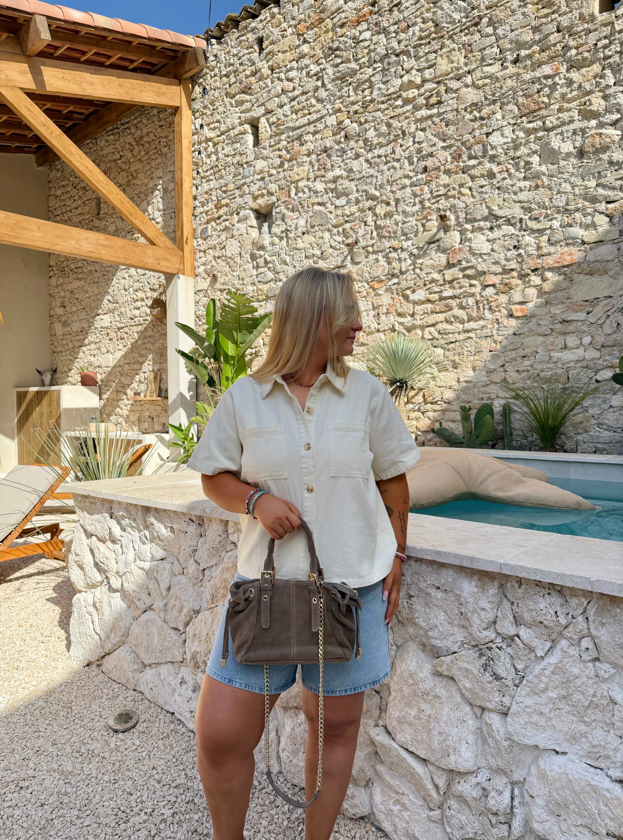 SHORT LONG GLORIA BLEU JEAN