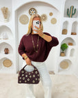 PULL VIOLETTE BORDEAUX