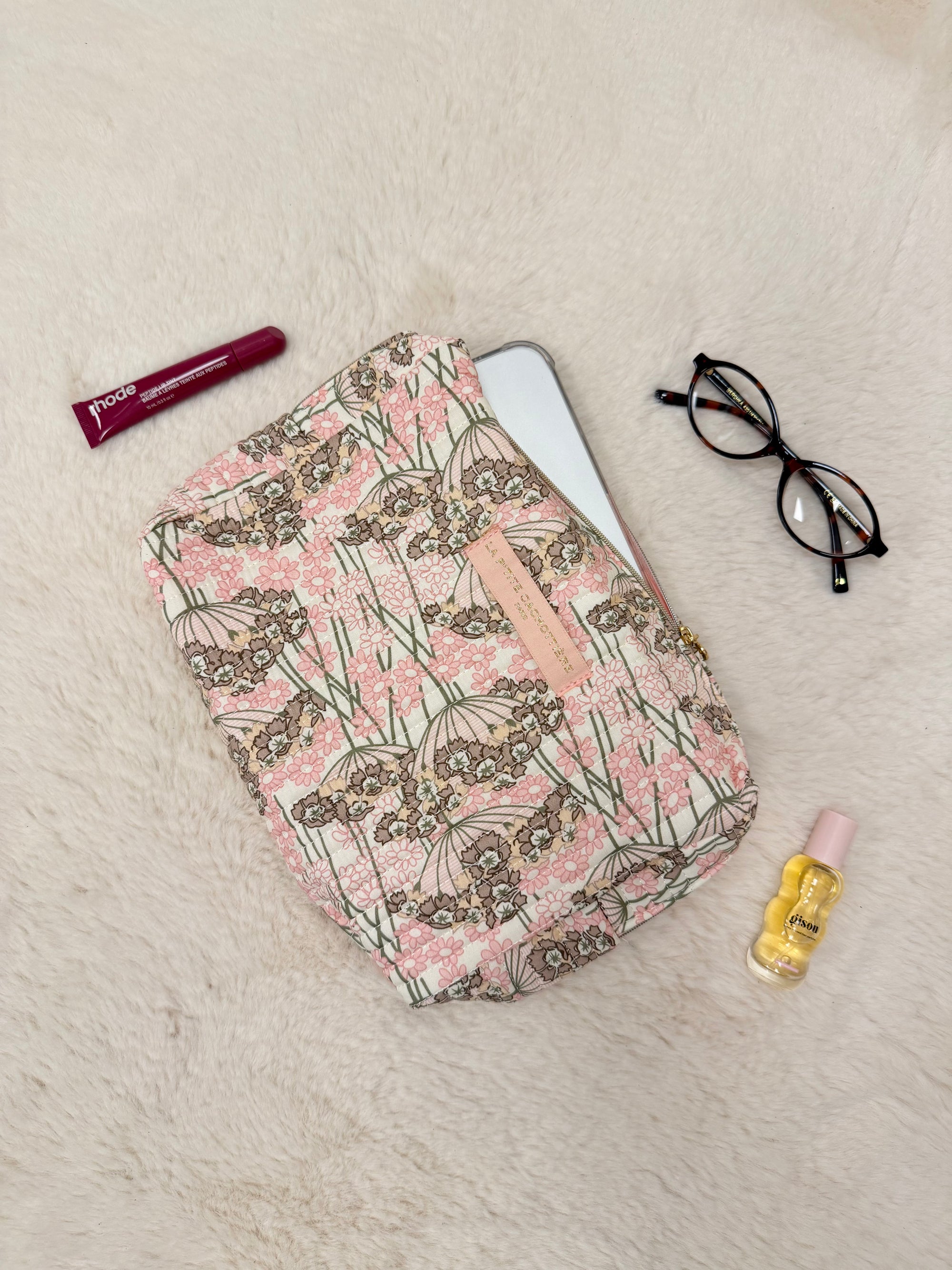 POCHETTE IPAD / TROUSSE DE TOILETTE ROSE CLAIR