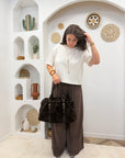 PANTALON FLUIDE ALMA MARRON