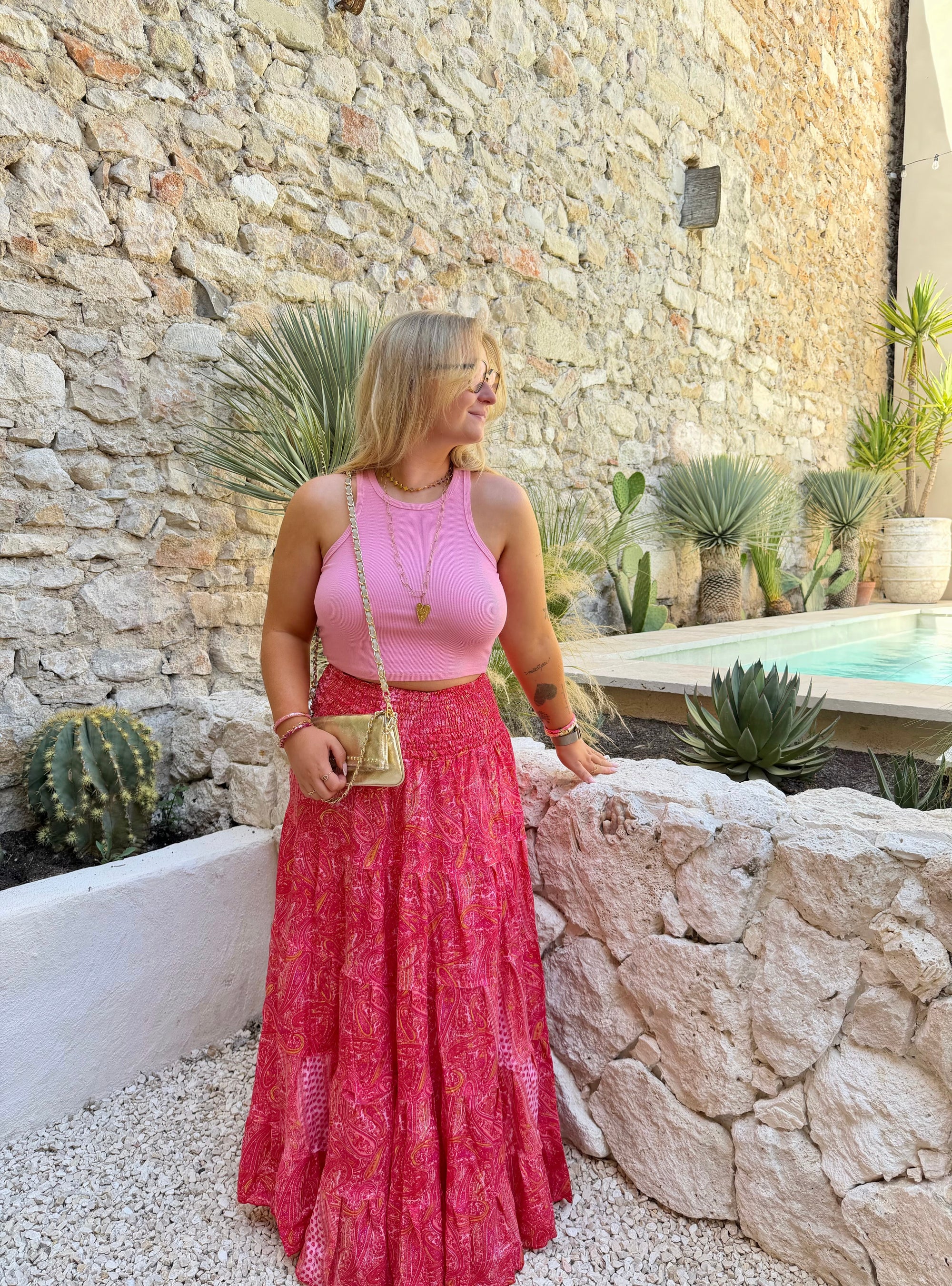 JUPE DOLCE ORANGE &amp; ROSE