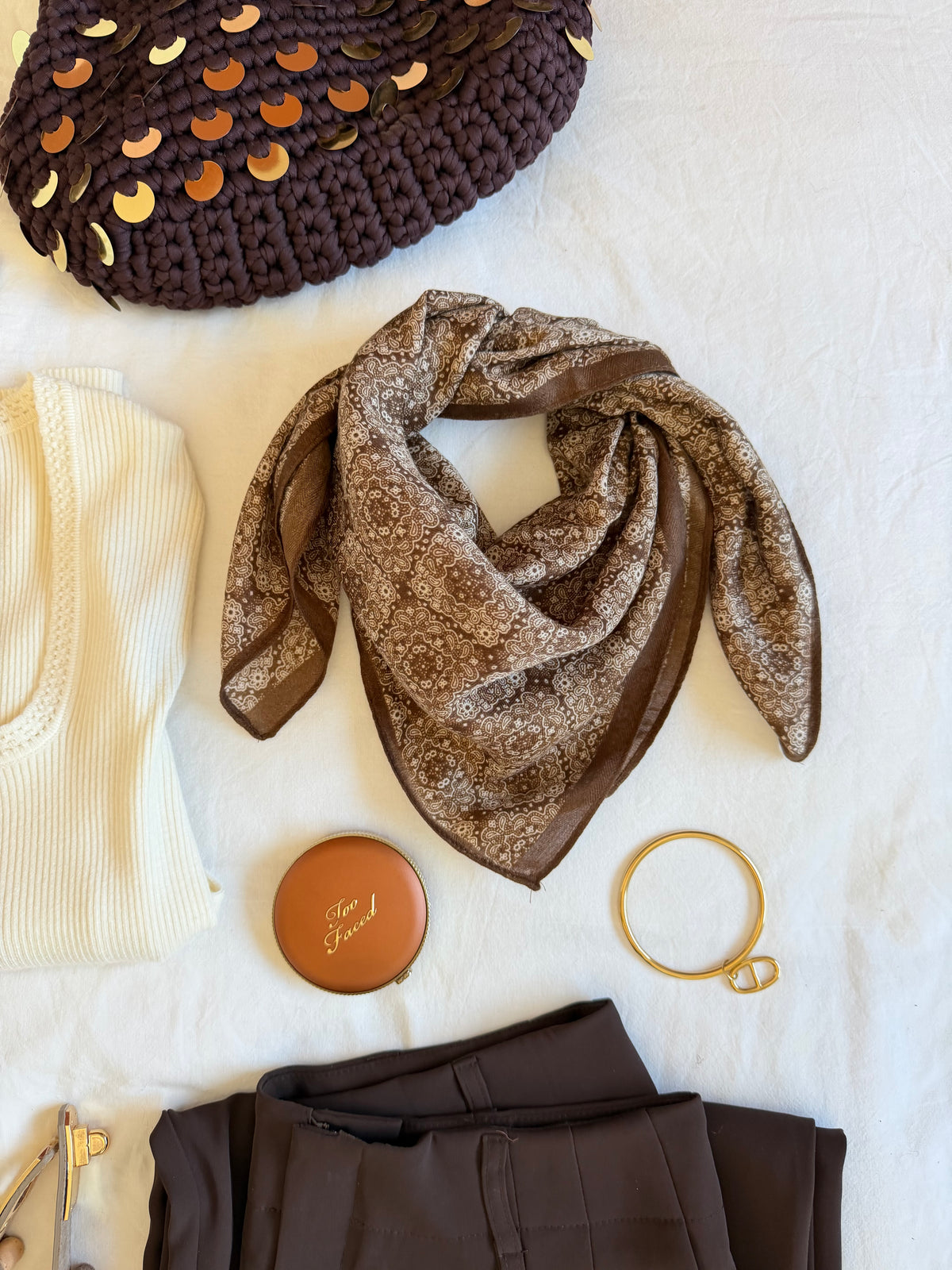 FOULARD MAÉNA MARRON